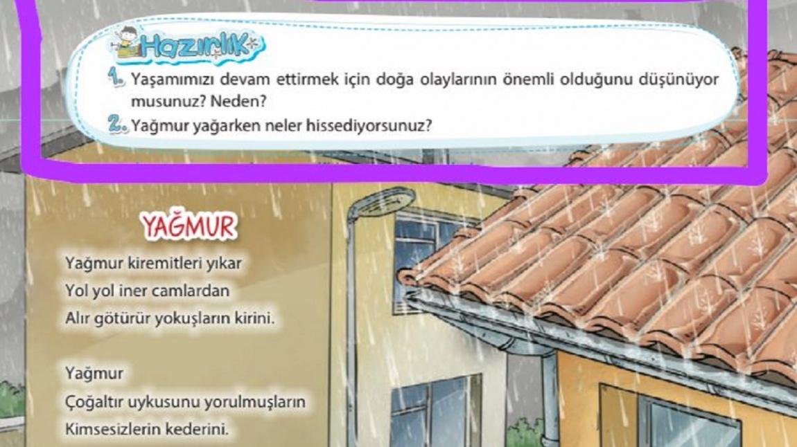 İlkokul 4.Sınıf Öğrencilerimiz Bugünkü Çevrimiçi Yapılan Türkçe Dersinde Yağmur Adlı Okuma Parçasının Etkinliklerini Yaptılar